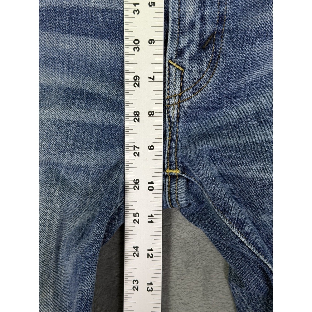 American Eagle Jeans Mens 30x32 Blue Denim Slim Straight Distressed Patch - Picture 4 of 10